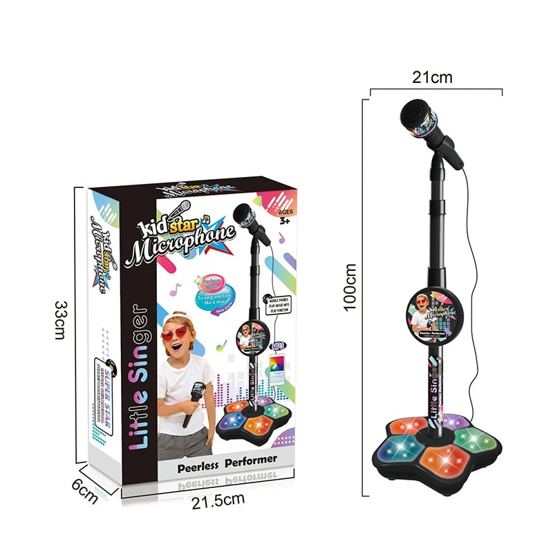 🎄Christmas Sale 49% OFF! 🎤Microphone Toy, Karaoke Machine Toy with Light🎁Perfect Gift for Children🎁