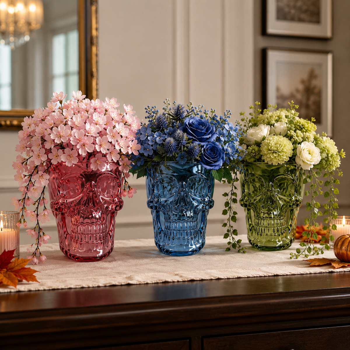 Translucent Skull Flower Vase