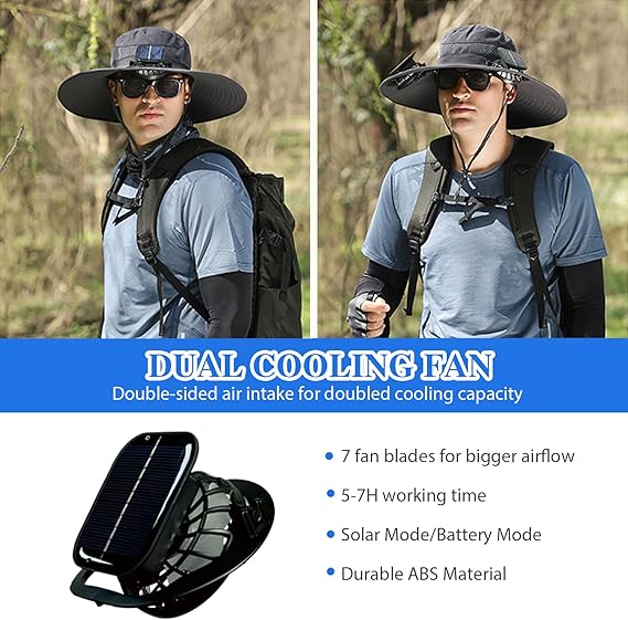 🎁Best father‘s Day Gifts❤2026 New Ultralight Solar Fan Sun Hat 🌞– Lighter Than a Baseball!⚾(Only 11oz)