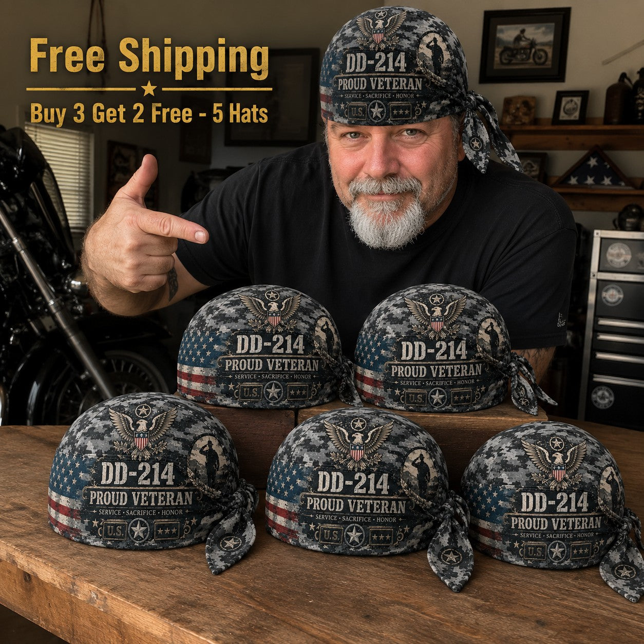 ⚡️Flash Sale 49% OFF - DD-214 Proud Veteran Riding Headwrap Cap