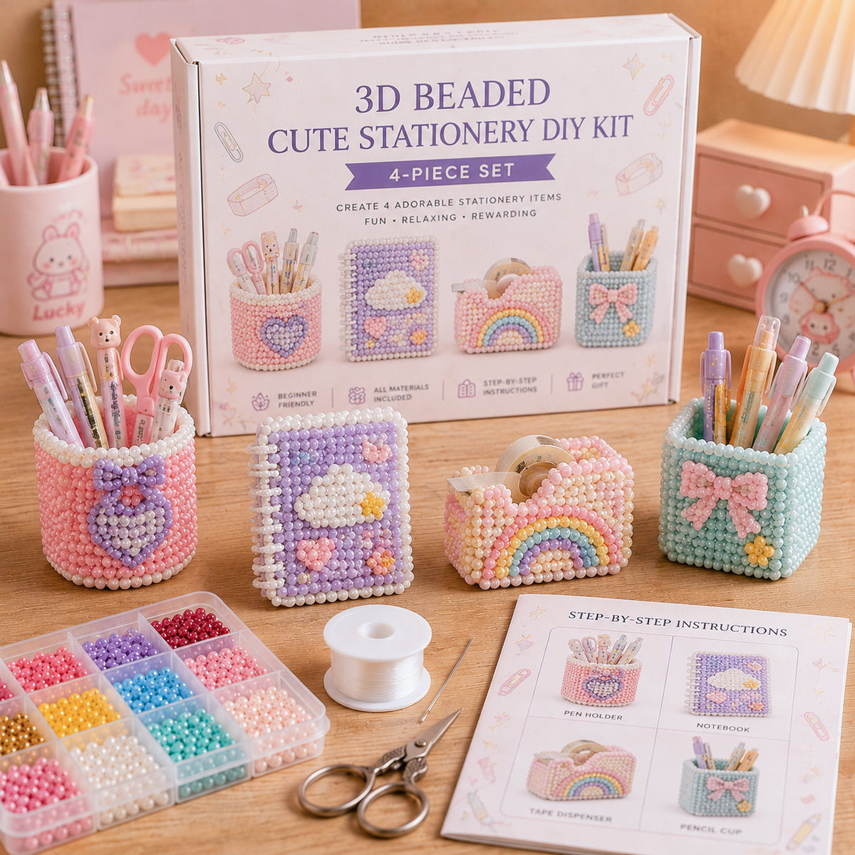 🧵✨ 3D Beaded Floral Garden DIY Kit 🌸