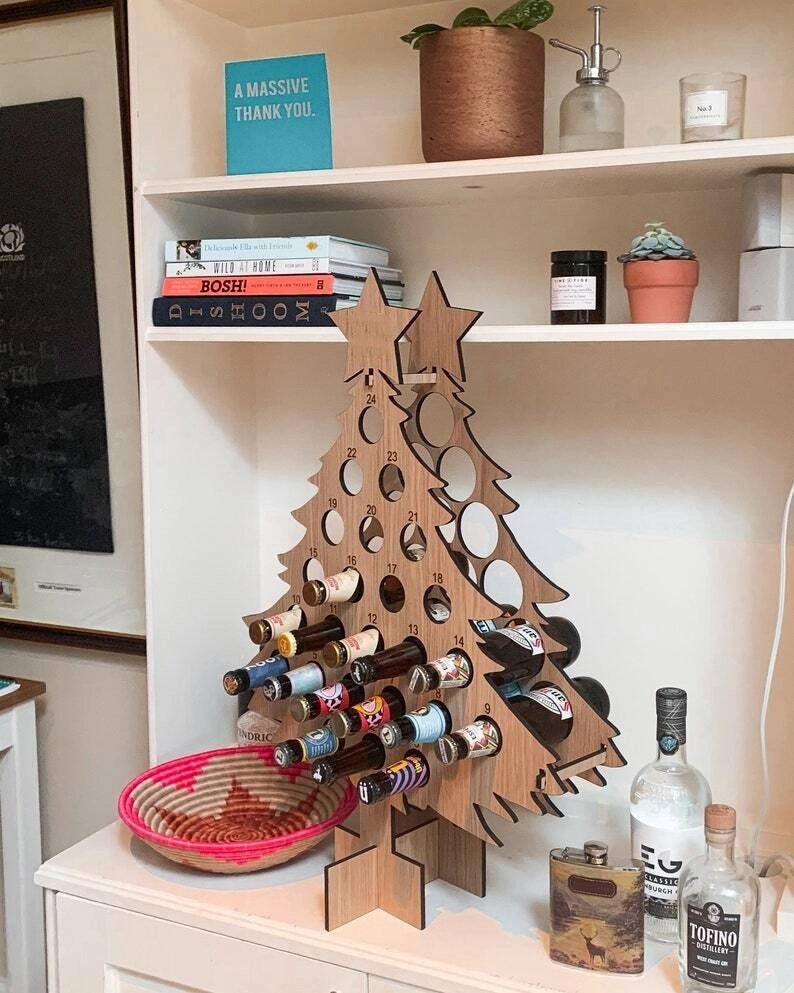 🎄CHRISTMAS Wooden Mini Tree Alcohol Advent Calendar holder