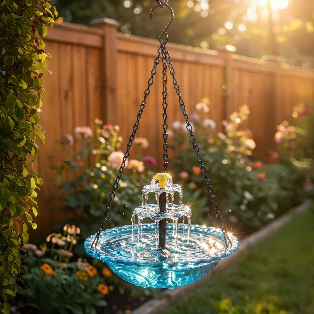 🔥Limited 60% OFF🔥-🐦💧Solar Cascade Hanging Bird Bath Fountain&Buy 2 Free Shipping🎁