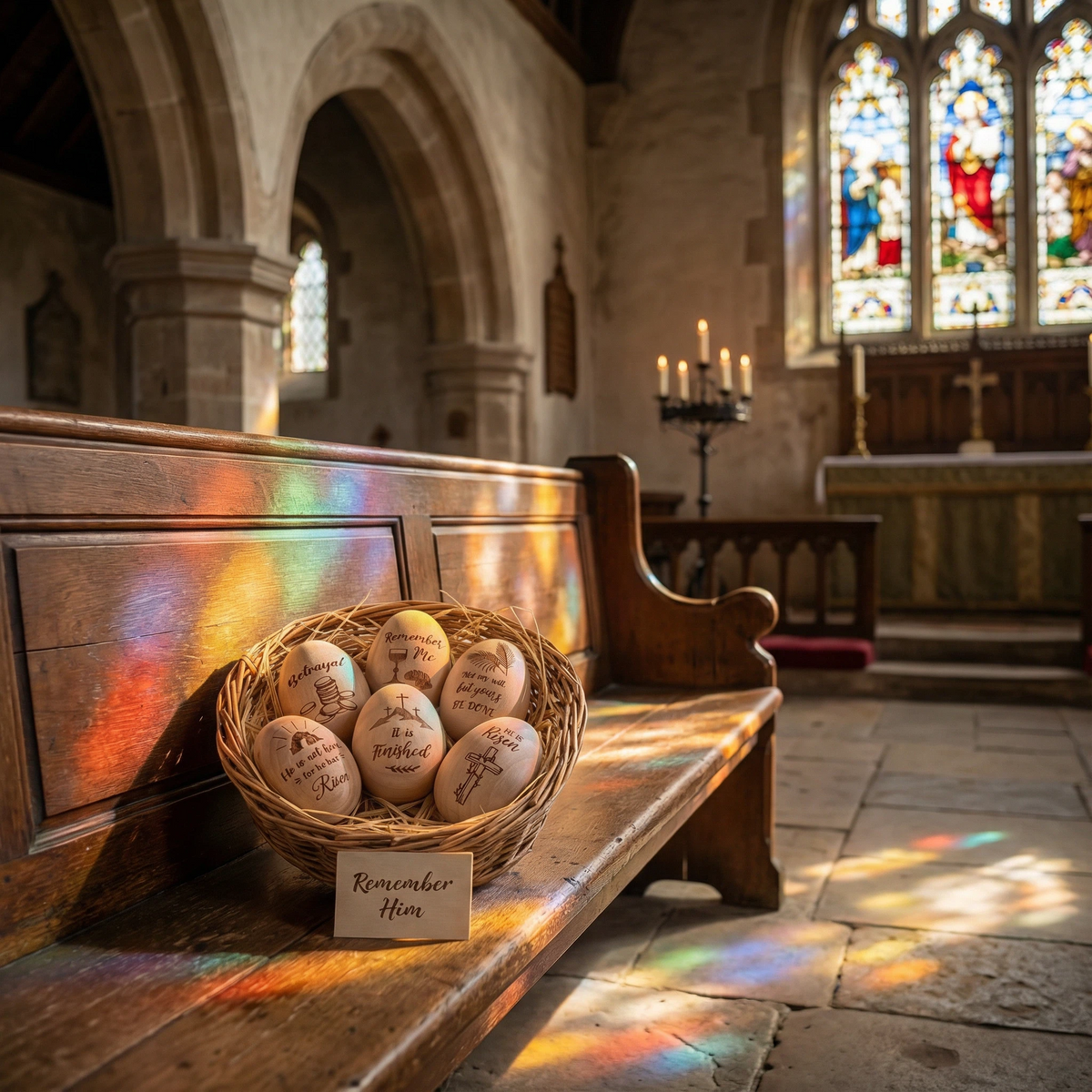 Christian Easter Wooden Eggs for Basket Stuffers & Gifts