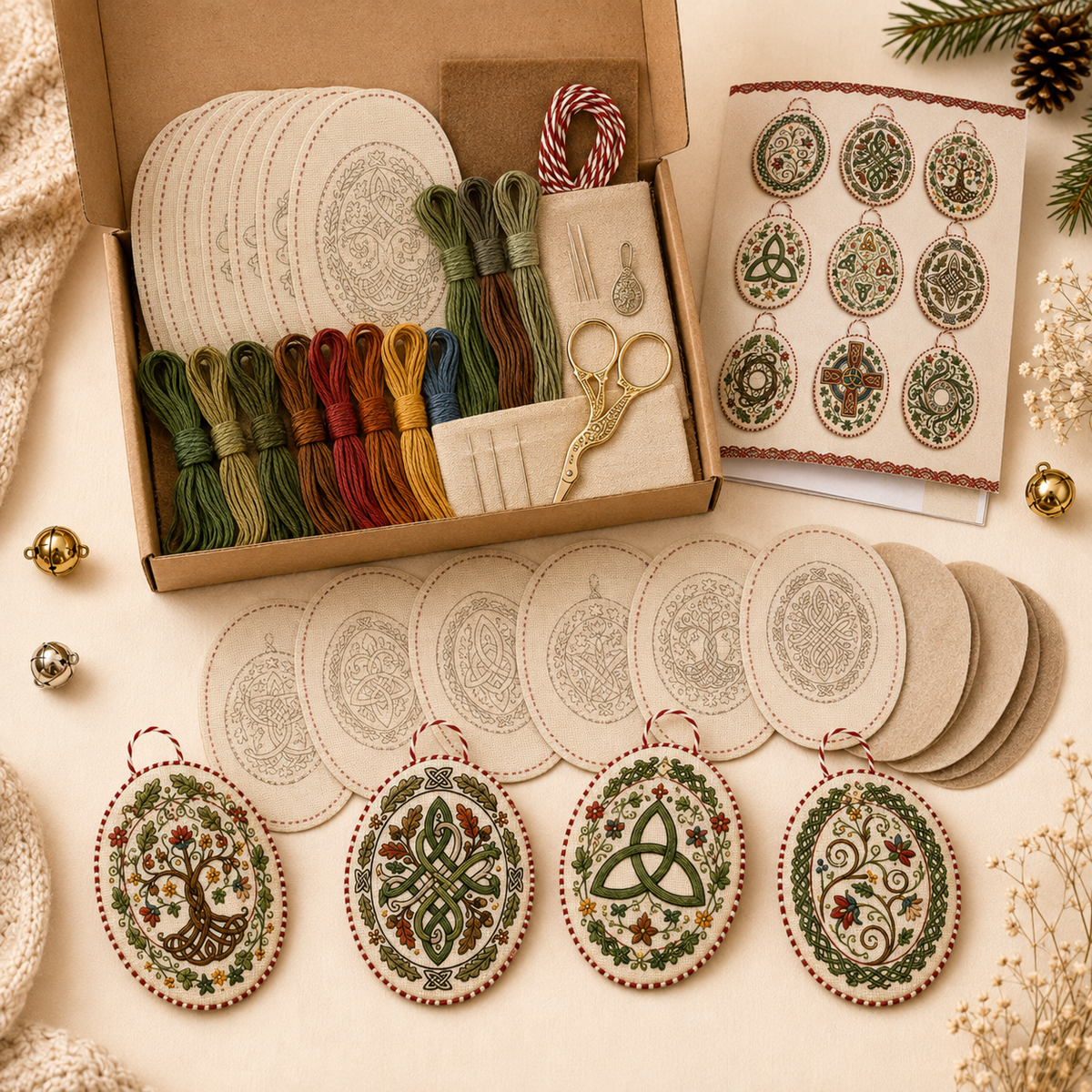 🍀 Celtic Knot DIY Embroidery Ornament Kit