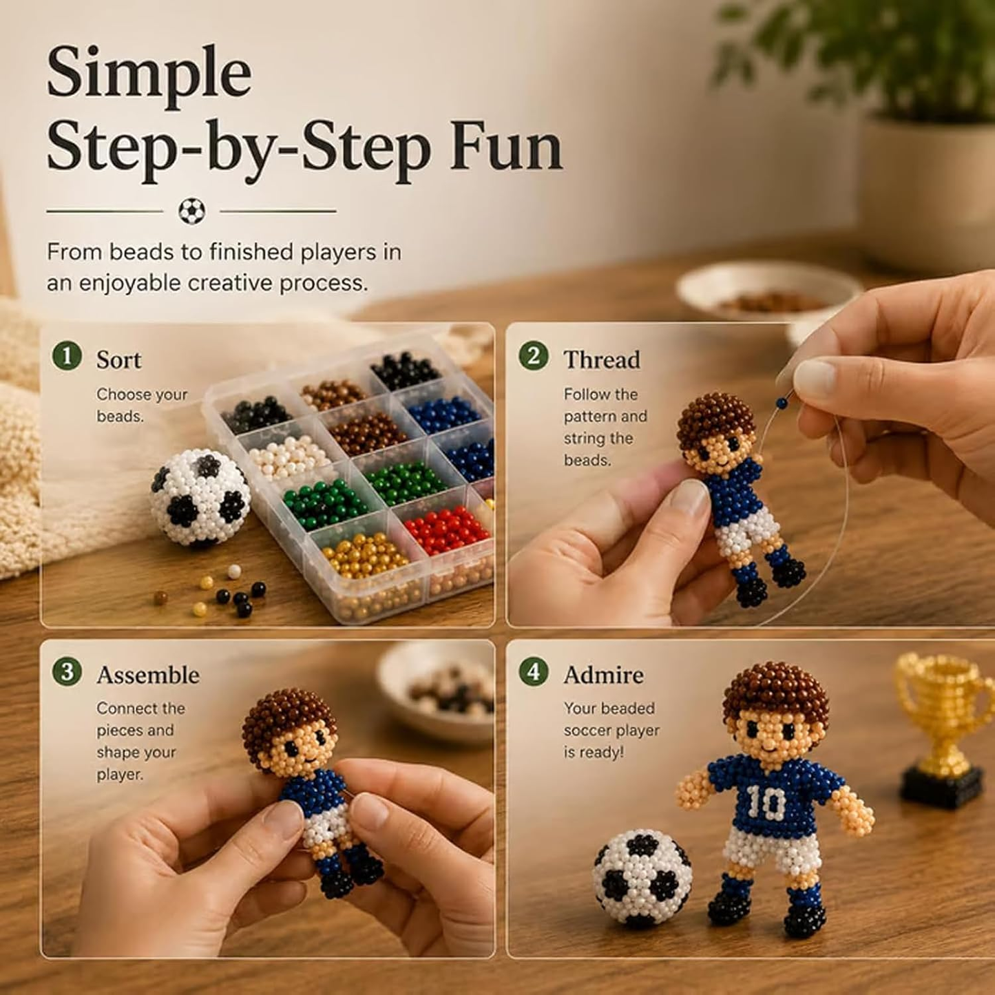⚽ 3D Beaded Soccer DIY Kit
