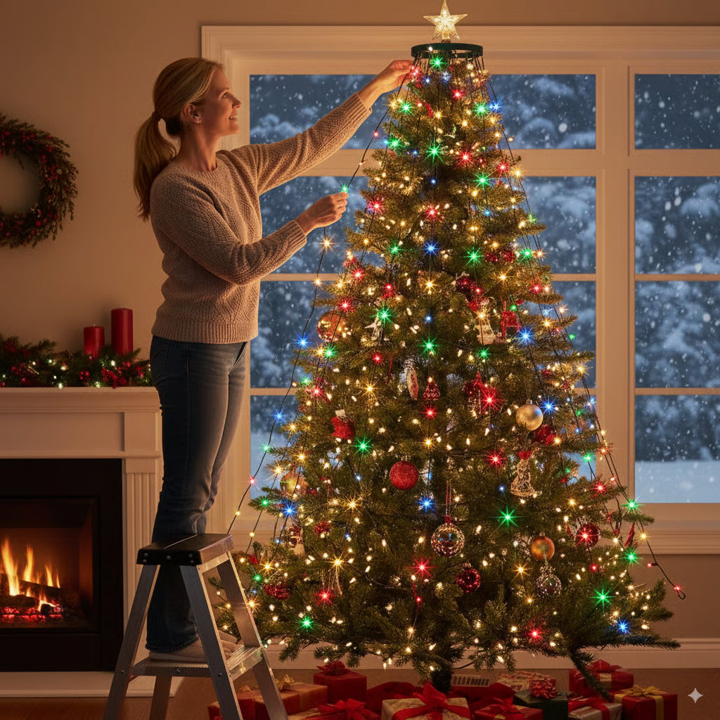 🎄Holiday Pre-Sale Save 49%🔥Waterproof Christmas Tree Waterfall Lights with Ring