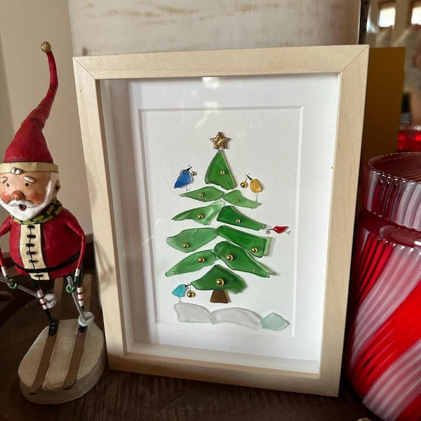 Sea Glass Christmas Tree Art