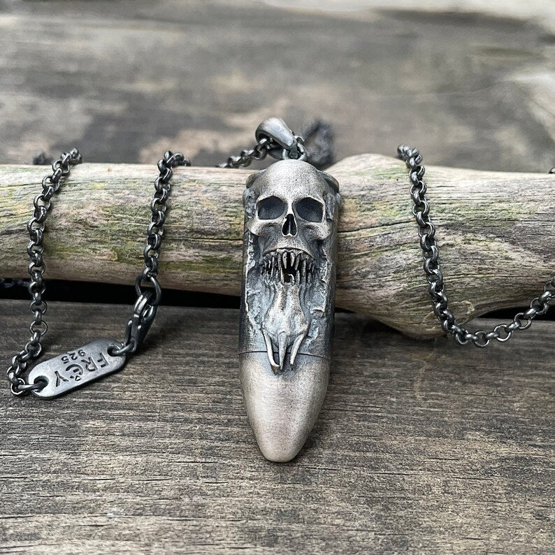 💀Skull Bullet Handmade Necklace