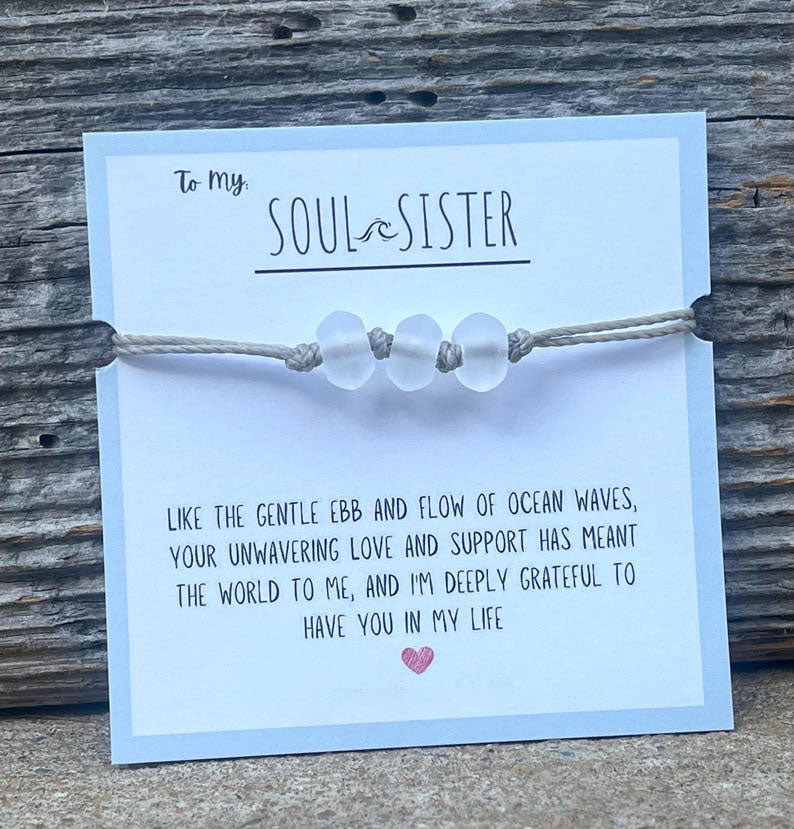 Soul Sister Bracelet Sea Glass Bead Bracelet