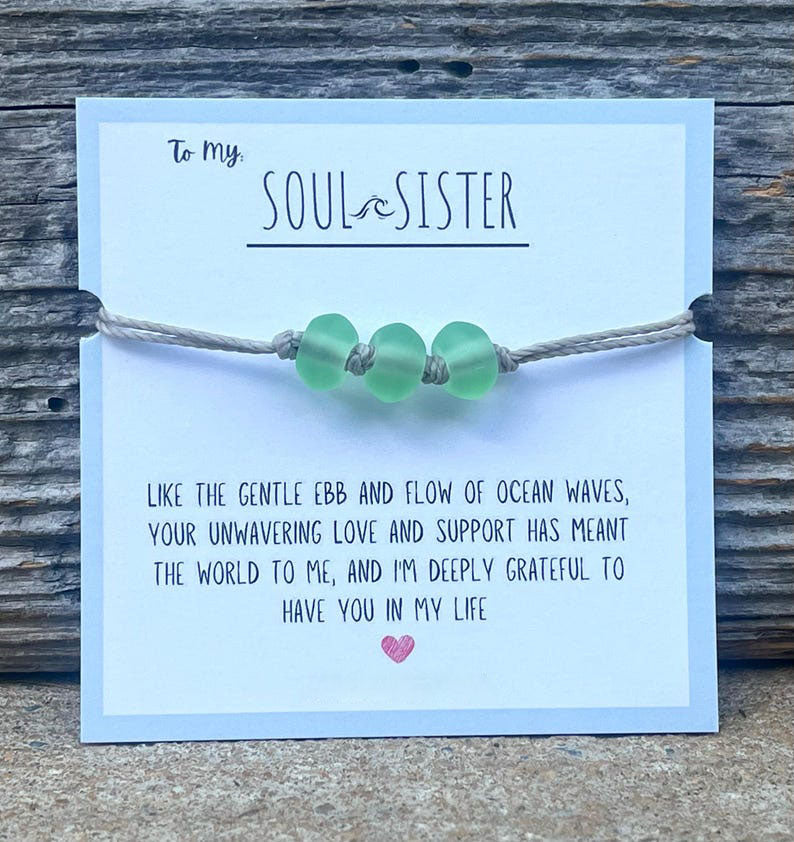 Soul Sister Bracelet Sea Glass Bead Bracelet