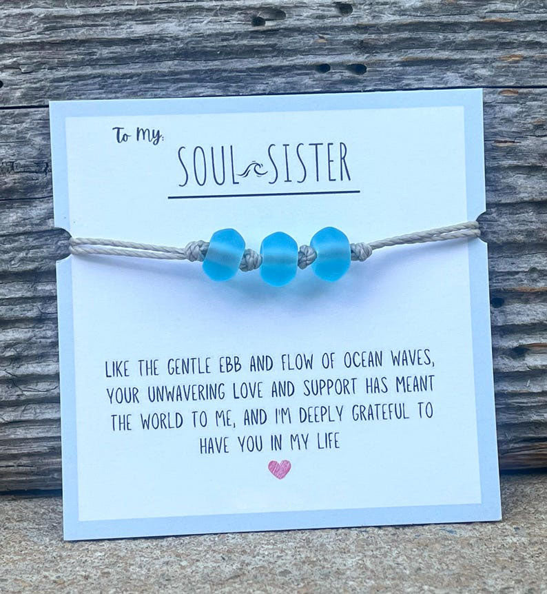 Soul Sister Bracelet Sea Glass Bead Bracelet