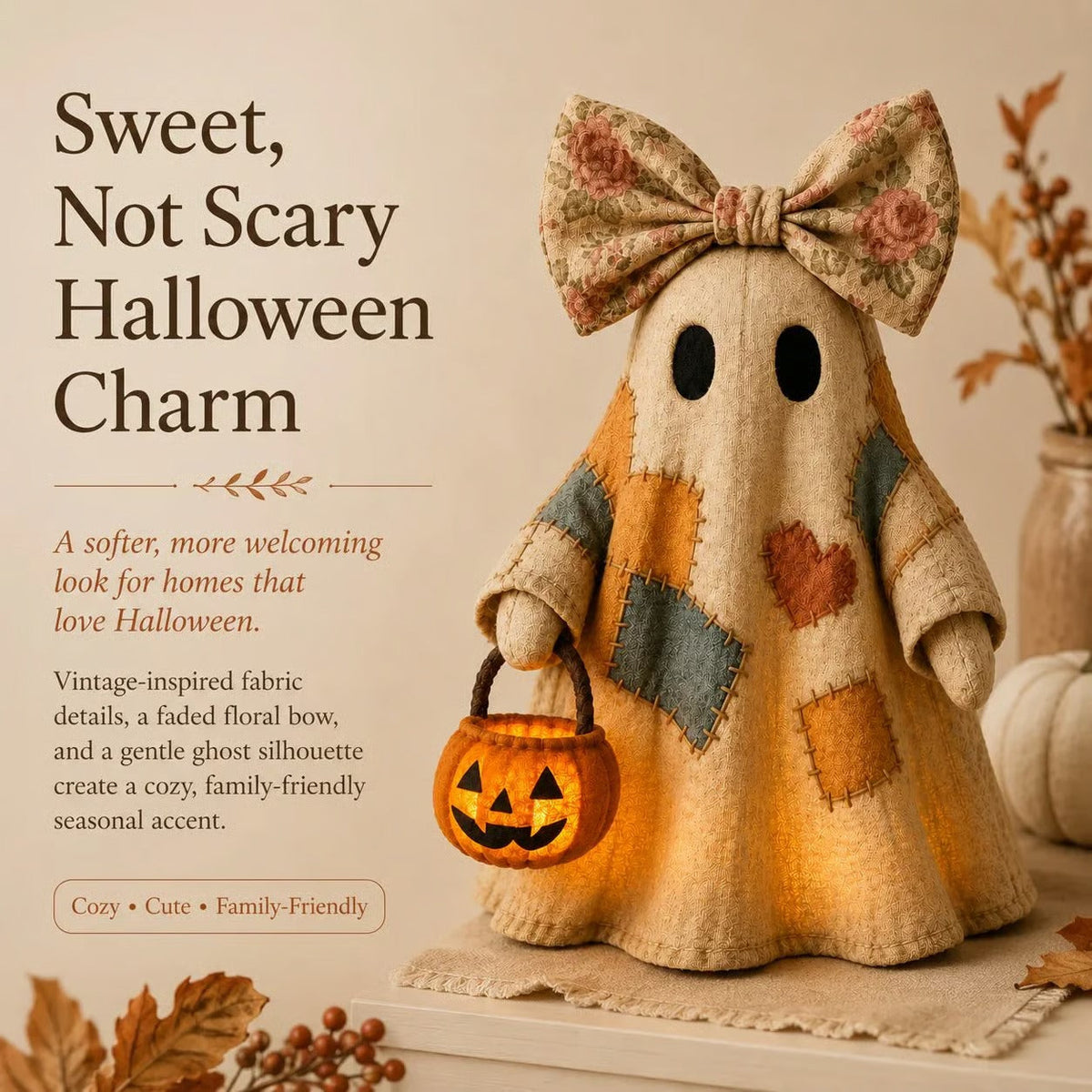✨🎁【Halloween Gifts】Lighted Vintage Patchwork Ghost🎃🍂