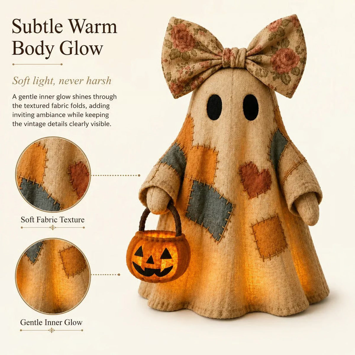 ✨🎁【Halloween Gifts】Lighted Vintage Patchwork Ghost🎃🍂