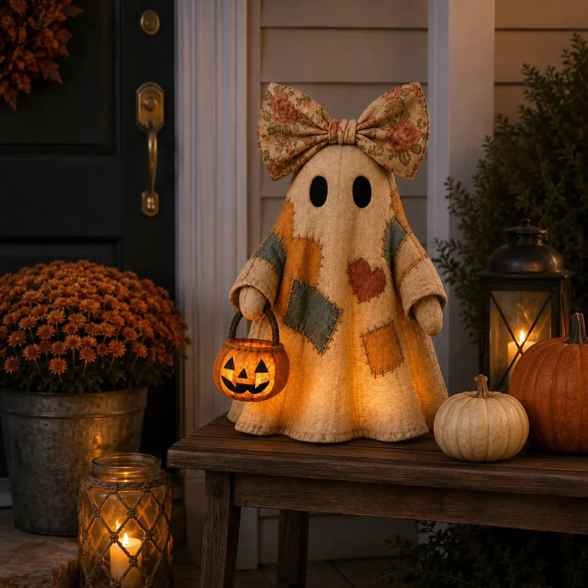 ✨🎁【Halloween Gifts】Lighted Vintage Patchwork Ghost🎃🍂