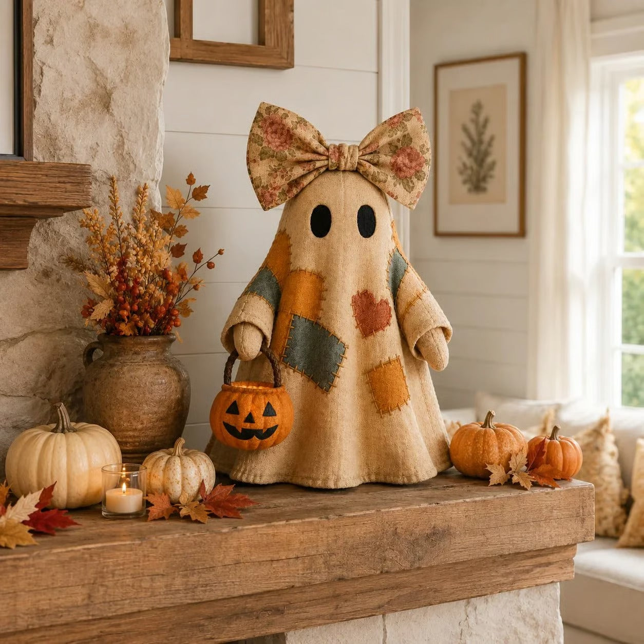✨🎁【Halloween Gifts】Lighted Vintage Patchwork Ghost🎃🍂