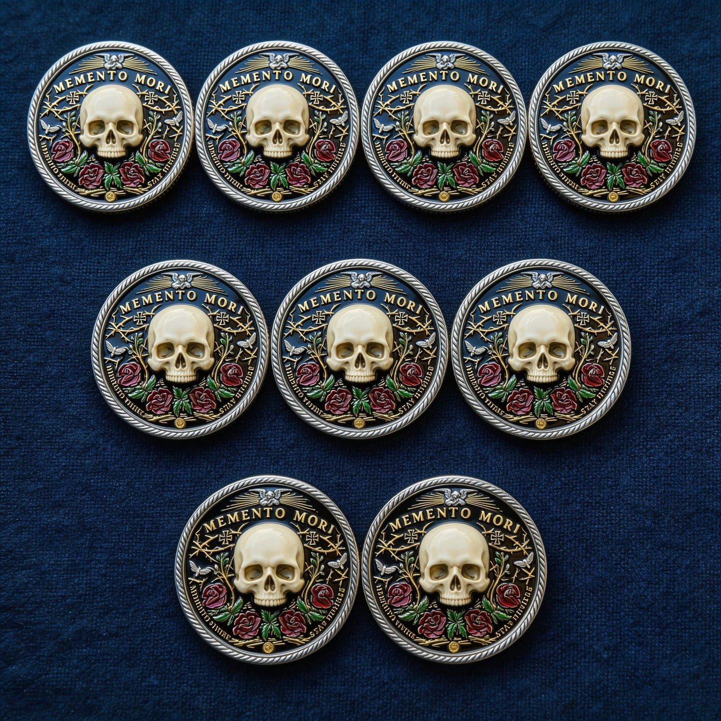 🌹💀Memento Mori Reflection 💎3D Carving Collector-Grade Coin
