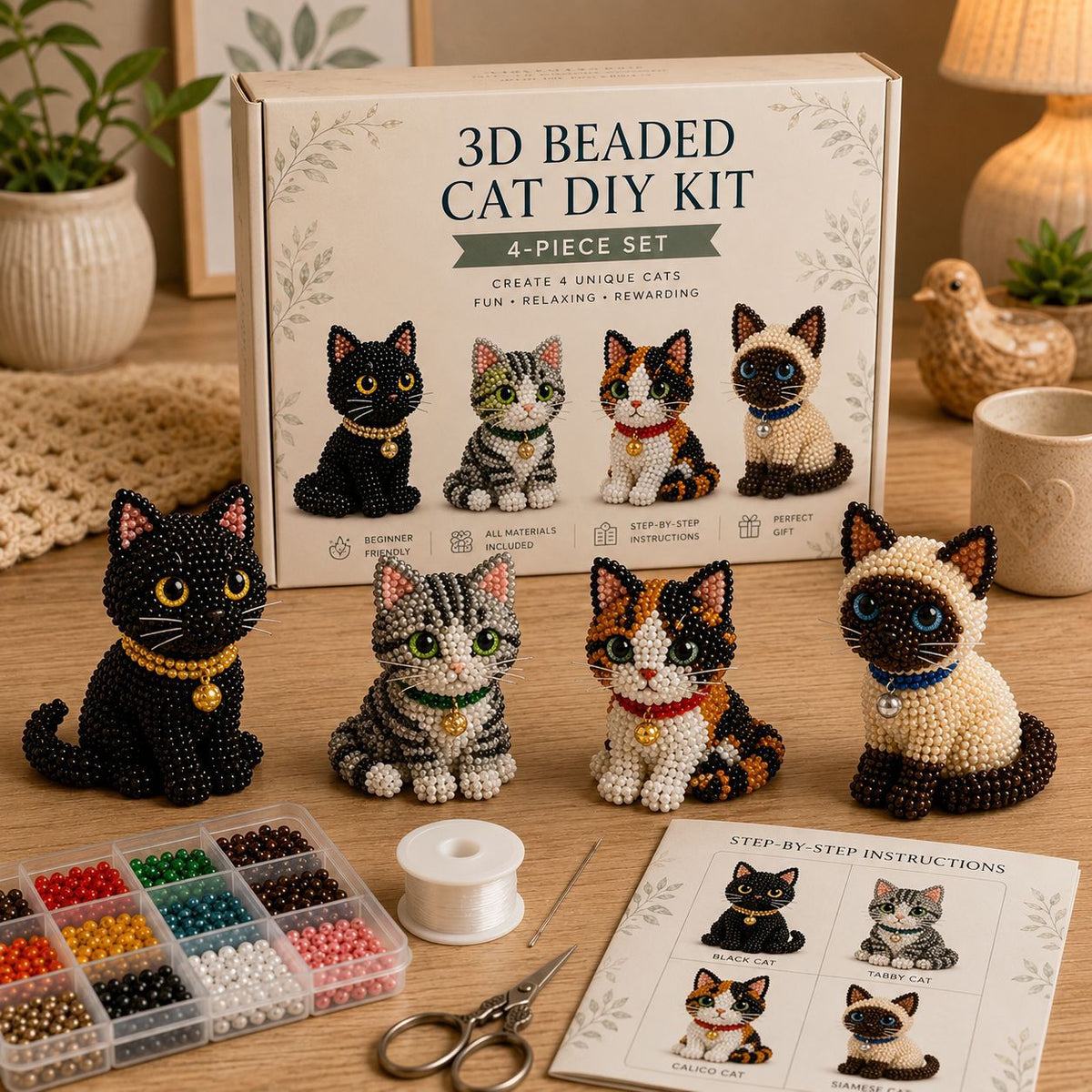 3D Beaded DIY Craft Kits – 24 Unique Themes Collection
